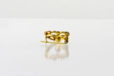 Gold Plated Heart Brooch with Crystal Pendant