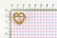 Gold Plated Heart Brooch with Crystal Pendant