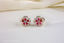 Ruby and Diamond Floral Stud Earrings
