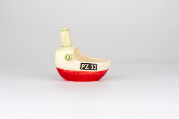 Val Sparkes Medium Penzance Fishing Boat Olive Dish