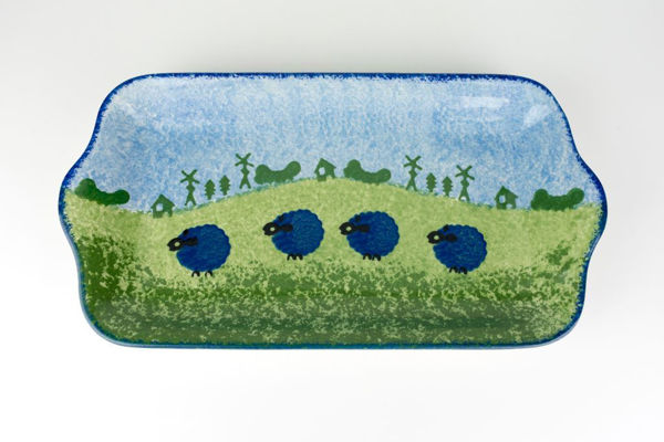 Price & Kensington Blue Sheep Design Rectangular Serving Dish