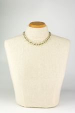 Coro Jewelcraft White Metal and Rhinestone Choker Necklace