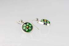 Caithness Glass & Millefiori Silver Earrings