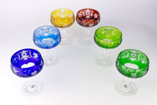 Nachtmann Traube Coloured Lead Crystal Champagne Coupes