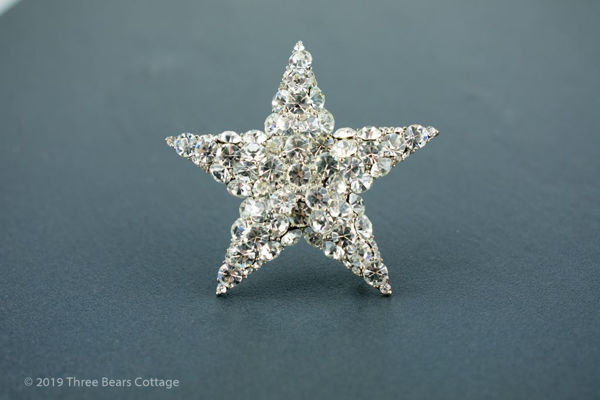 Large Diamante Star Brooch