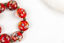 Red Murano Glass Millefiori Beaded Bracelet