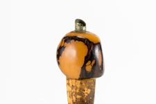 View of spout of Tagua Nut bird bottle stopper