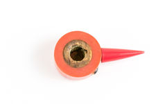 Underside view 2 of head of Tagua Nut bird bottle stopper
