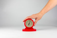 Size demonstration of Rototherm Red Bakelite Dual Scale Desk Thermometer 