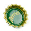 Main view of green and yellow Perrier bottle cap ashtray 
