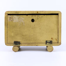 Rear view of Wooden Vintage Radio Money Box