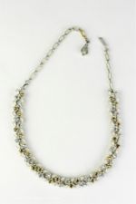 Coro Jewelcraft White Metal and Rhinestone Choker Necklace
