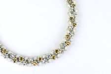 Coro Jewelcraft White Metal and Rhinestone Choker Necklace