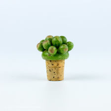 Main view of a Wooden Green Grape Cluster Bottle Stopper
