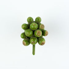 Top down view of a Wooden Green Grape Cluster Bottle Stopper