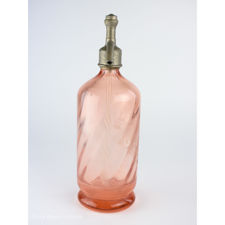 Front view of a G Gaulin à Auxon pink glass siphon