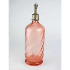 Rear view of a G Gaulin à Auxon pink glass siphon
