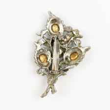 Back view of Green Rhinestone Bouquet Brooch