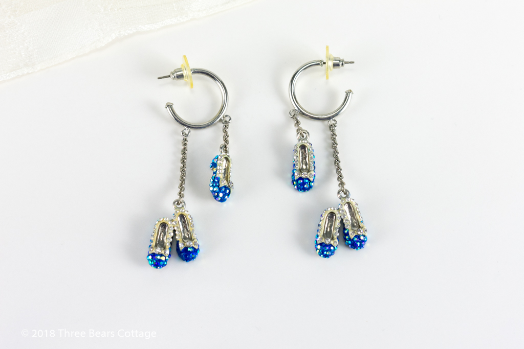 Butler & Wilson Blue Diamante Shoe Earrings